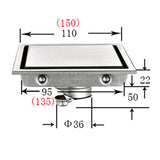 304 Stainless Steel Invisible Waste Strainer Bathroom Shower Square / Triangle  Floor Drain