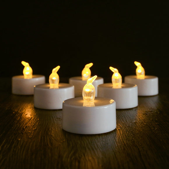Flameless LED Tea Light Candles Pack of 6, Realistic and Bright Flickering Battery Operated Flameless Candles