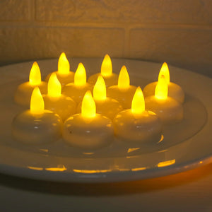 12 Pack Waterproof Flameless Floating LED Candles, Battery Operated Flickering Floating Tea Lights