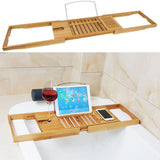 Adjustable Bathtub Rack Bath Caddy Extension Wine Ipad Phone Books Holder